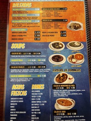 Menu photo 3 Tienda Centro America San Antonio, TX