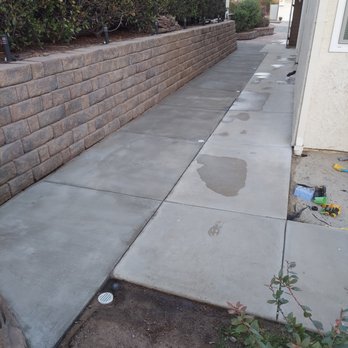B.R. Sheldon Concrete - New backyard broom finished concrete tied into existing walkway - Masonry/Concrete Near Me - Simi Valley, California