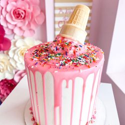 Cupcakes, BOOM! - Melted ice cream cone birthday cake