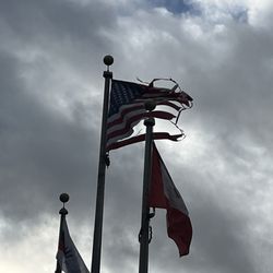Olympicview Arena - The American flag in front of the Olympic View Arena.