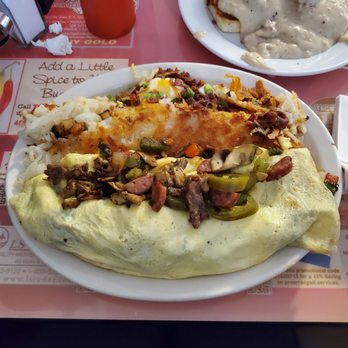 Marcia's Silver Spoon Cafe - Marcia's Ultimate Omelette with Loaded Hashbrowns and Biscuits and Gravy - Breakfast & Brunch Near Me - Tacoma, Washington Marcia's Silver Spoon Cafe - Marcia's Ultimate Omelette with Loaded Hashbrowns and Biscuits and Gravy - Breakfast & Brunch Near Me - Tacoma, Washington