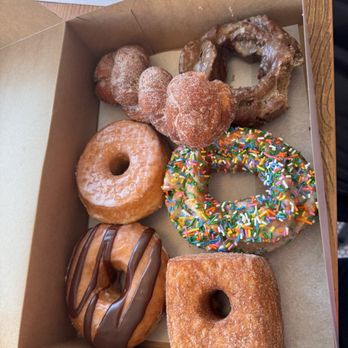 Johnny Doughnuts - Cinnamon sugar twist, maple old fashioned, birthday cake, crodough, roaming vanilla zebra, glazed raised - Donuts Near Me - San Francisco, California Johnny Doughnuts - Cinnamon sugar twist, maple old fashioned, birthday cake, crodough, roaming vanilla zebra, glazed raised - Donuts Near Me - San Francisco, California