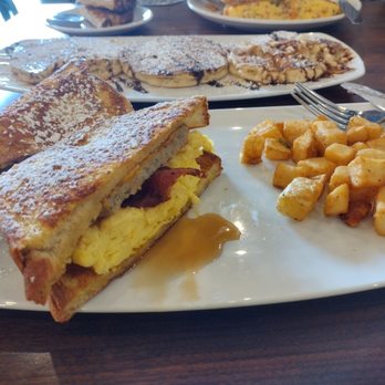 360 Brunch House - I got the sandwich and potatoes. The sandwich is huge and I had the whiskey pancakes. - Breakfast & Brunch Near Me - Mansfield, Texas 360 Brunch House - I got the sandwich and potatoes. The sandwich is huge and I had the whiskey pancakes. - Breakfast & Brunch Near Me - Mansfield, Texas