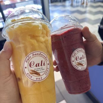 Cali Sandwiches - The raspberry smoothie was the best. Both tasted great but the mango passion fruit and pineapple smoothie was more of an icey texture - Bakeries Near Me - San Jose, California Cali Sandwiches - The raspberry smoothie was the best. Both tasted great but the mango passion fruit and pineapple smoothie was more of an icey texture - Bakeries Near Me - San Jose, California