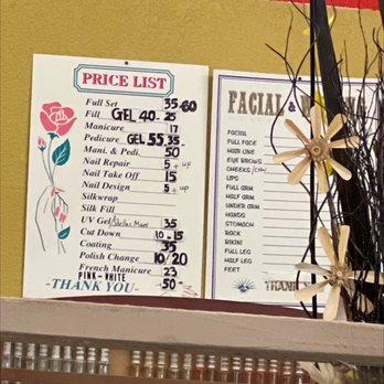 Whidbey Island Nails and Spa - Price list and they have tons of polish probably enough to paint a house - Nail Salons Near Me - Clinton, Washington