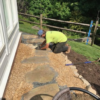 Horrigan Group - a man working on a stone patio - Tree Services Near Me - Matthews, North Carolina Horrigan Group - a man working on a stone patio - Tree Services Near Me - Matthews, North Carolina