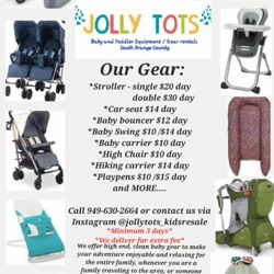 Jolly Tots Children's resale Boutique - We offet baby equipment rentals