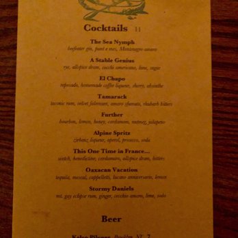 Canoe Hill - Cocktail list - American Near Me - Millbrook, New York