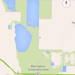 Blue Cypress Conservation Area - The area on map