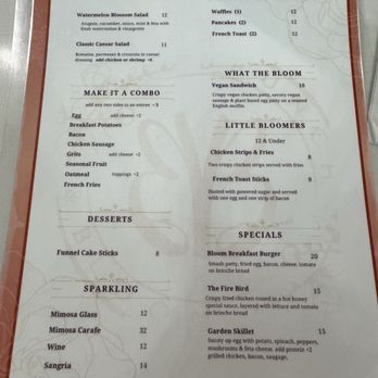 Brunch & Bloom - Menu (backside) - Breakfast & Brunch Near Me - Humble, Texas
