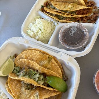 Casa Luna Mexican Cuisine - chorizo tacos [top] & carnitas tacos [bottom] - Mexican Near Me - Somerville, New Jersey