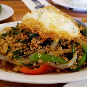 Boonsee Thai Kitchen - Norco - This is a must have dish pad ka pow with friend egg on top. You eat with warm steamed rice and you wont be disappointed. - Thai Near Me - Norco, California