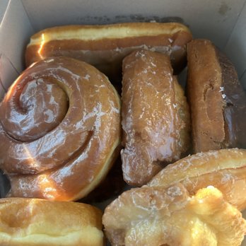 Donuts Cafe - Maple bar, buttermilk, cinnamon roll and more (donut hole freebies not pictured because we ate em) - Coffee & Tea Near Me - Martinez, California