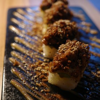 REDWHITE - Los Angeles - Close-up of the Spicy Roasted Miso Avocado Roll - Ramen Near Me - Los Angeles, California REDWHITE - Los Angeles - Close-up of the Spicy Roasted Miso Avocado Roll - Ramen Near Me - Los Angeles, California