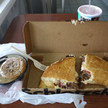 Schlotzsky's - French dip Calzone with potato soup and a cookie - Pizza Near Me - Duluth, Georgia