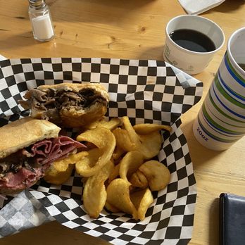 Savage Grill - OMG Yummy 1/2 Pastrami - 1/2 French Dip and Look at Those Fries - Salad Near Me - Virginia City, Nevada Savage Grill - OMG Yummy 1/2 Pastrami - 1/2 French Dip and Look at Those Fries - Salad Near Me - Virginia City, Nevada