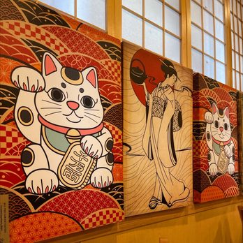 Sushi One - a row of paintings on a wall - Sushi Bars Near Me - Reno, Nevada Sushi One - a row of paintings on a wall - Sushi Bars Near Me - Reno, Nevada