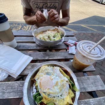 Soul Brew - Avocado toast with spinach and an over medium egg. The Local Bowl with added cheese. - Coffee & Tea Near Me - Saint James, New York