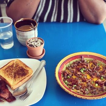 Fork N Spoon - Breakfast bowl no eggs with a side of smoked sausage and toast. - Breakfast & Brunch Near Me - Baton Rouge, Louisiana Fork N Spoon - Breakfast bowl no eggs with a side of smoked sausage and toast. - Breakfast & Brunch Near Me - Baton Rouge, Louisiana