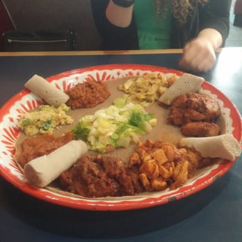 Enat Kitchen - Family Style platter. (The small one for couples). Highly recommended. - Ethiopian Near Me - Portland, Oregon Enat Kitchen - Family Style platter. (The small one for couples). Highly recommended. - Ethiopian Near Me - Portland, Oregon