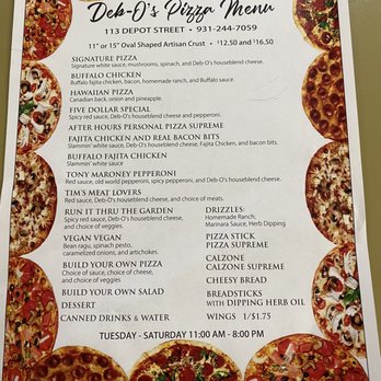 Deb-O's Pizza - Menu - Pizza Near Me - Lawrenceburg, Tennessee