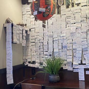 Donburi Cafè - This is so cool!! A wall of loyalty cards of customers who keep coming back - Japanese Near Me - Long Beach, California