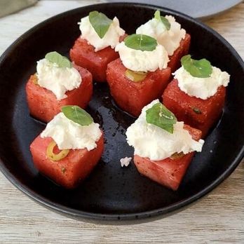 Small Barn - Watermelon with Goat Cheese , Olives, Basil and Tajin - New American Near Me - Temecula, California