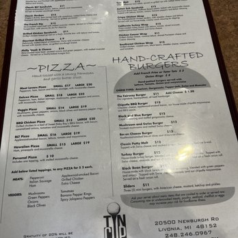 Tin Cup Bar & Grill - Menu - Bars Near Me - Livonia, Michigan