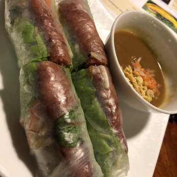 Pho Saigon - Nem nuong cuon = seasoned fried pork summer rolls (no noodles) - Vietnamese Near Me - Honolulu, Hawaii