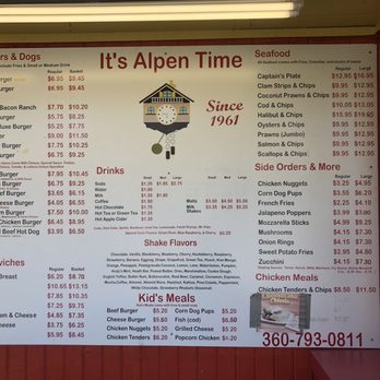 Alpen Village Drive-In - The menu is almost the same as decades ago! - Burgers Near Me - Sultan, Washington Alpen Village Drive-In - The menu is almost the same as decades ago! - Burgers Near Me - Sultan, Washington