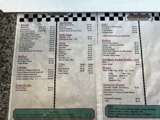 Menu photo 1 Garlands Hamburgers Grover Beach, CA