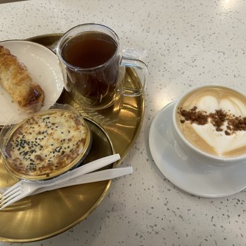 Arwa Yemeni Coffee - Biscoff latte, cheese bread, and an egg pastry. - Coffee & Tea Near Me - Naperville, Illinois Arwa Yemeni Coffee - Biscoff latte, cheese bread, and an egg pastry. - Coffee & Tea Near Me - Naperville, Illinois