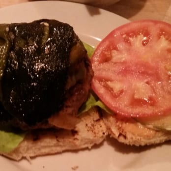 Whitmans - Juicy Lucy with a grilled poblano pepper on top - Burgers Near Me - New York, New York Whitmans - Juicy Lucy with a grilled poblano pepper on top - Burgers Near Me - New York, New York