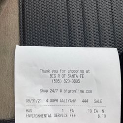 Big R Store - Maybe teach your employees to ask if your customers want a bag before they finish a checkout.