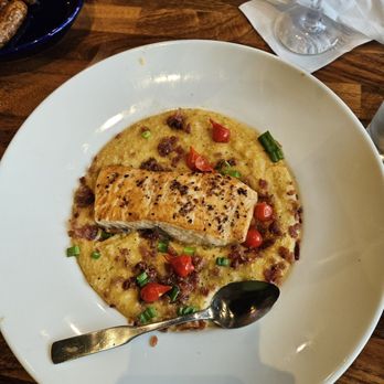 The Block - Salmon and grits - American Near Me - Detroit, Michigan The Block - Salmon and grits - American Near Me - Detroit, Michigan