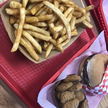 Olive Burger - Cheeseburger, family fries and fried pickles. - Burgers Near Me - Plano, Texas Olive Burger - Cheeseburger, family fries and fried pickles. - Burgers Near Me - Plano, Texas