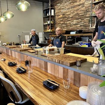 Kuro Sushi - Interior- Bar and open kitchen to where sushi is made. - Sushi Bars Near Me - Bellevue, Washington Kuro Sushi - Interior- Bar and open kitchen to where sushi is made. - Sushi Bars Near Me - Bellevue, Washington
