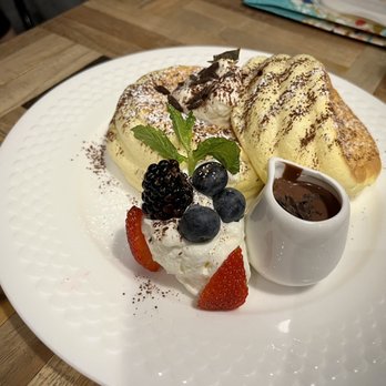 Cafe N One - Chocolate soufflé pancakes - Desserts Near Me - Markham, Ontario