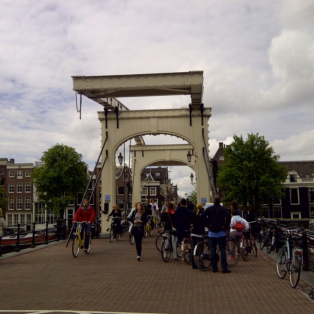 view of the skinny bridge from the cafe. view of the skinny bridge from the cafe.
