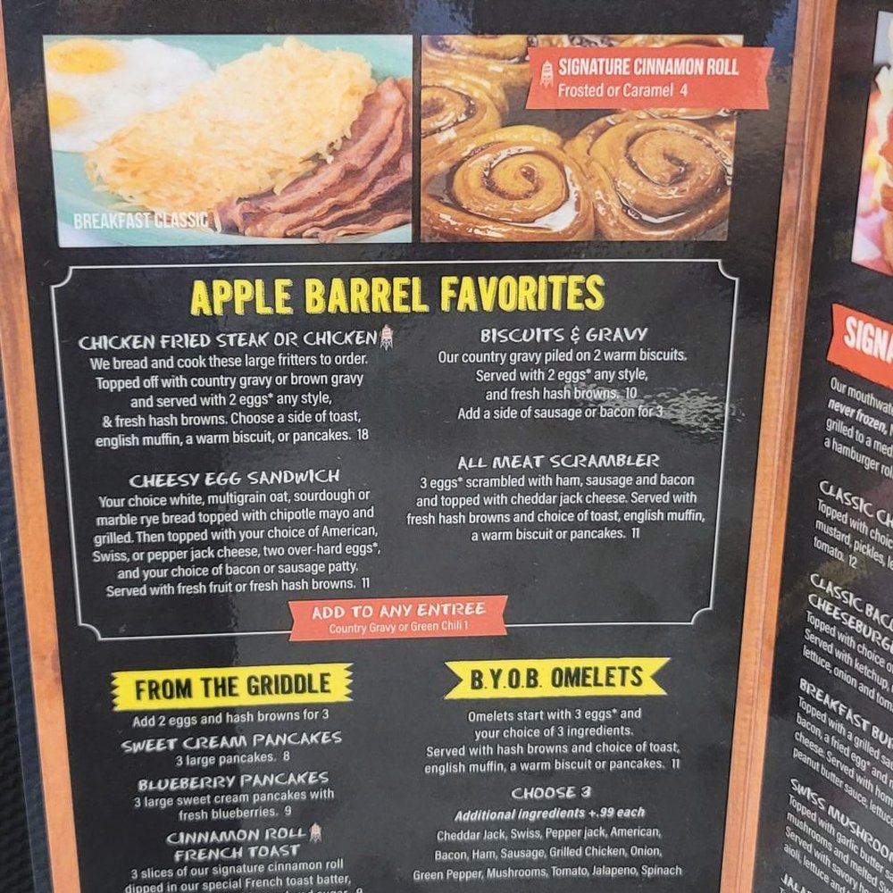 Apple Barrel Restaurant - The breakfasts served all day long nice choices - Breakfast & Brunch Near Me - Harrisonville, Missouri Apple Barrel Restaurant - The breakfasts served all day long nice choices - Breakfast & Brunch Near Me - Harrisonville, Missouri