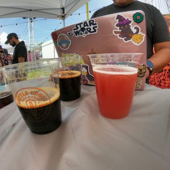 Bottle Logic Brewing - This was during Week of Logic, one of the best weeks ever.   Right to Left: Fundamental Theorem, Frisky Friters, Mint Condition, Joule Thief - Breweries Near Me - Anaheim, California