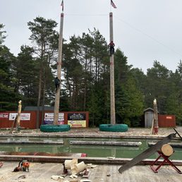 lumberjacks on a dock lumberjacks on a dock