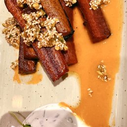 Roasted heirloom carrots with labneh and honey dukkah. Exceptional.