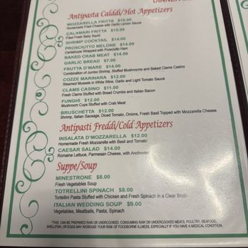 Fratelli - Menu - Italian Near Me - Alexandria, Virginia