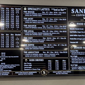 Sanders Coffee - Menu 7/26 - Coffee & Tea Near Me - Heber-Overgaard, Arizona