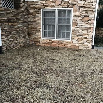 Advanced Pressure & Gutter - Left yard better than they found it.  Painted pipe brown where visible to help blend in. - Gutter Services Near Me - Marietta, Georgia