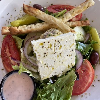 Acropolis Greek Taverna - GREEK SALAD with POTATO SALAD | Acropolis | Riverview FL | Aug 7, 2021 - Greek Near Me - Riverview, Florida Acropolis Greek Taverna - GREEK SALAD with POTATO SALAD | Acropolis | Riverview FL | Aug 7, 2021 - Greek Near Me - Riverview, Florida