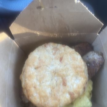 Bantam And Biddy - Chicken sausage, egg, &, biscuit. Top view. Look at that thang!! - Breakfast & Brunch Near Me - Atlanta, Georgia Bantam And Biddy - Chicken sausage, egg, &, biscuit. Top view. Look at that thang!! - Breakfast & Brunch Near Me - Atlanta, Georgia