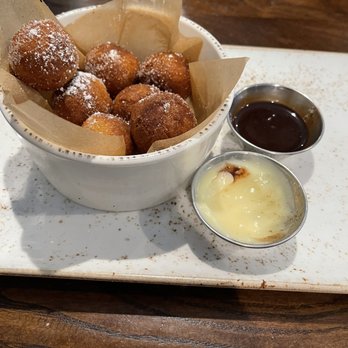 First Watch - Pumpkin donut holes after dipping and eating a few. Super yum! - Breakfast & Brunch Near Me - Raleigh, North Carolina First Watch - Pumpkin donut holes after dipping and eating a few. Super yum! - Breakfast & Brunch Near Me - Raleigh, North Carolina