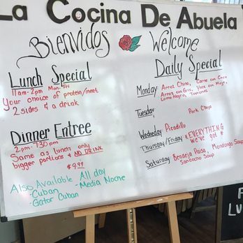La Cocina De Abuela - Specials! - Cuban Near Me - Gainesville, Florida